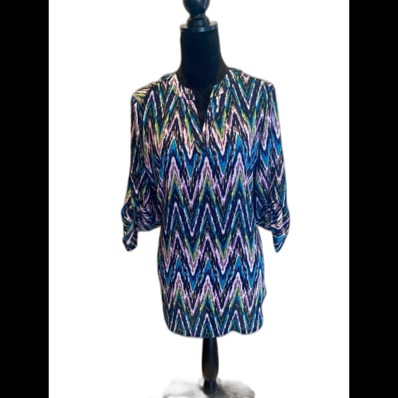 Cato Women’s Blouse Plus Size  14 or 16 W Purple Blue Flowy Casual Top - Picture 2 of 10